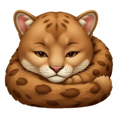 Cozy cougar sleeping sticker