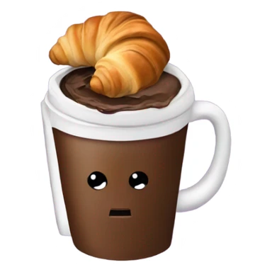 coffee with chocolate croissant  sticker