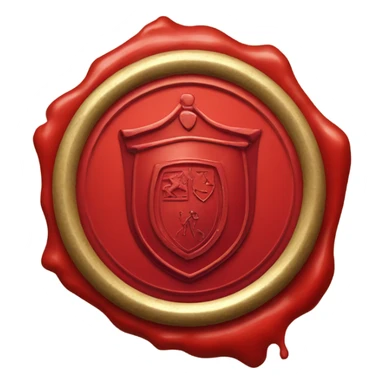 knight wax seal red circle sticker