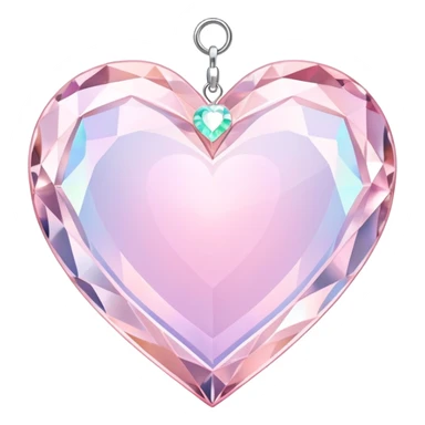 Iridescent pastel pink heart-shaped rosy pearly suncatcher crystals hanging  sticker