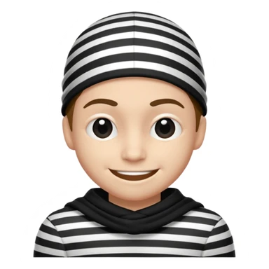thief with black and white stripe clothes sticker