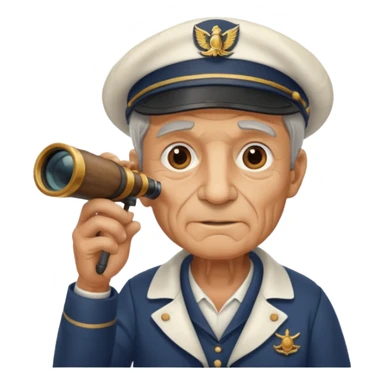 old sailor with a telescope sticker