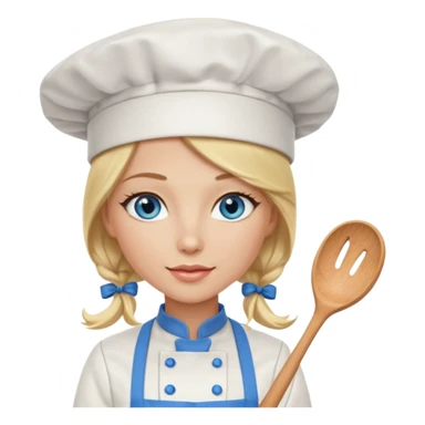 Sexy Long Blonde hair blue eyed female chef sticker