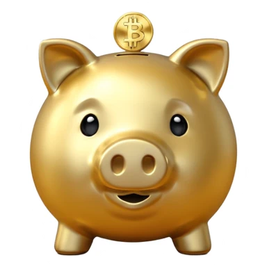 with piggybank with crypto golden piggybank sticker