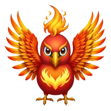 Phoenix force from marvel in a shape of flame bird face to screen with spread wings sticker