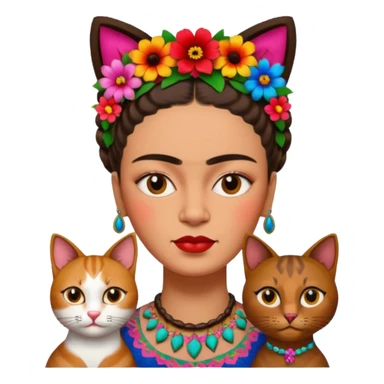 Frida Kahlo with cat sticker