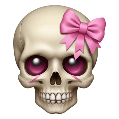 A skull with a small pink ribbon on the side of its head sticker