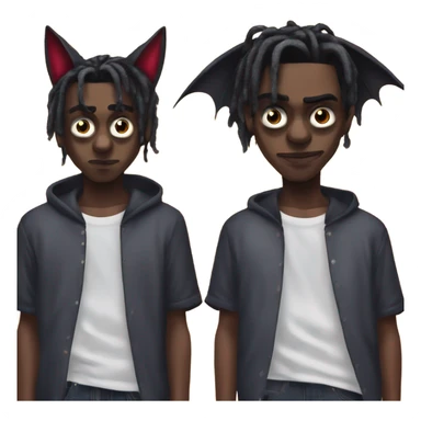 Playboi Carti vampire with cat ears and a tail on all fours sticker