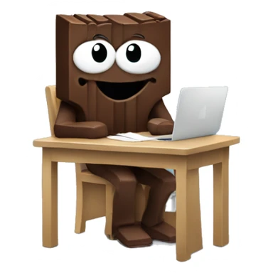 A Kitkat doing work at a desk  sticker