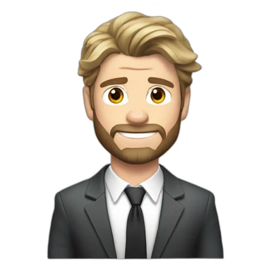 chris-hemsworth cartoon wearing suit sticker