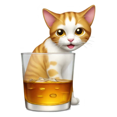 cat drink scotch sticker