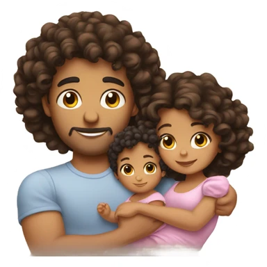Curly hairs Hispanic couple with curly hair baby girl sticker