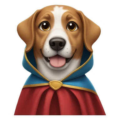 Dog wearing a cape sticker