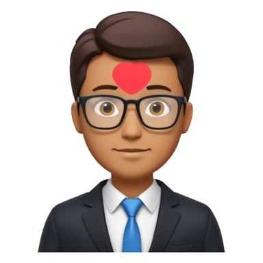 A stylized 3D avatar of a visionary tech CEO, male, wearing glasses and a sleek dark blazer. He has a confident, friendly expression. The lighting is a dramatic gradient of purple and electric blue neon. Rim lighting on the edges of the character. Dark background, cyberpunk minimalist aesthetic. sticker
