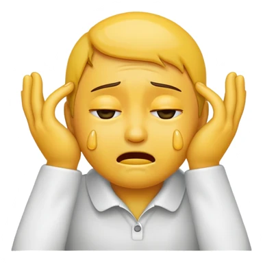crying emoji with hands on neck  sticker
