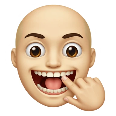 Una cara mordiendo un dedo sticker