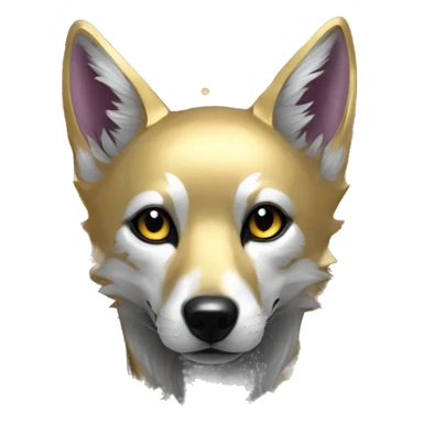 Black iridescent dog fox zombie skeleton gold mechanical nebula galaxy stars flowers fairy lights vintage sticker