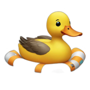 A duck with floaties sticker