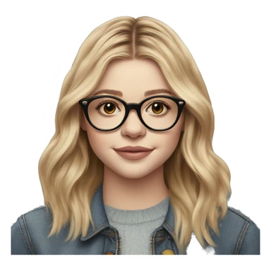 Chloe grace moretz wearing round thin glasses sticker