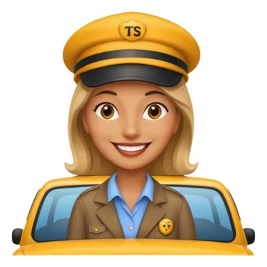 woman taxi driver sticker