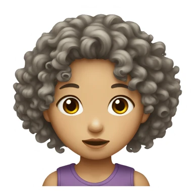 Malnourished Vietnamese girl with curly hair sticker