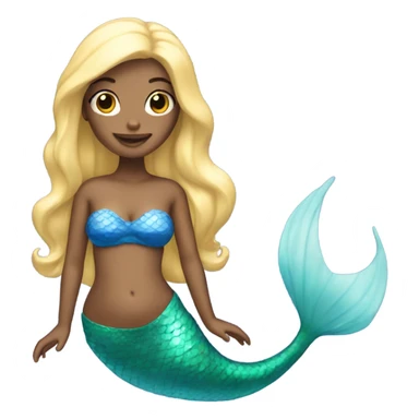 blonde mermaid with blue tail sticker