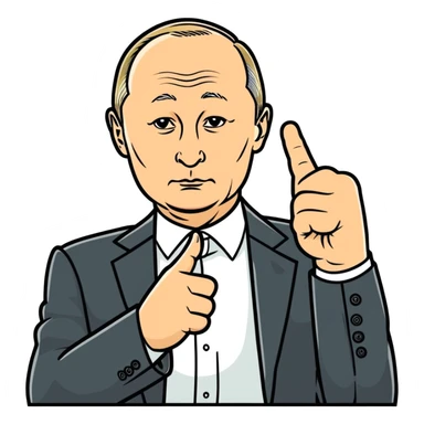 Putin giving the middle-finger fuck you sticker