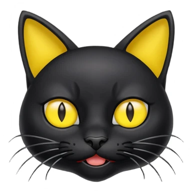 Black cat with yellow ears mad sticker