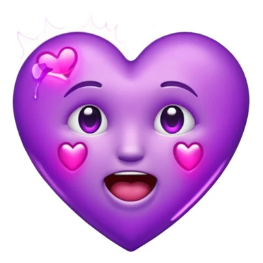 flashing purple heart that's dying crying laughing sticker