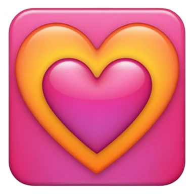 Bright yellow to orange to dark pink gradient heart sticker