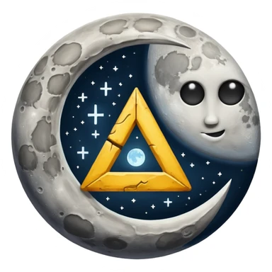 moon with warning rune flashing sticker