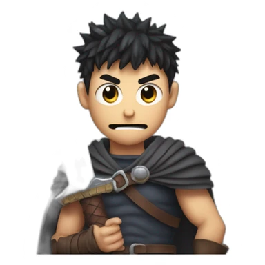angry berserk guts carrying a huge sword on his shoulder sticker