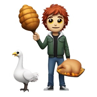 scott pilgrim with a turkey sticker