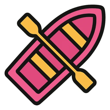 pink rowing boat sticker