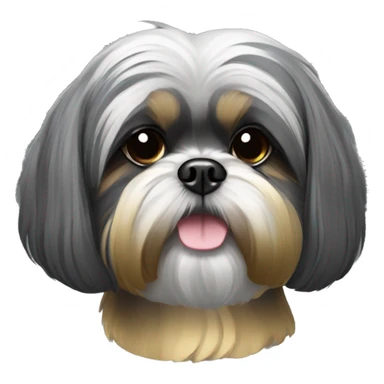Dark grey and gold Shih tzu sticker