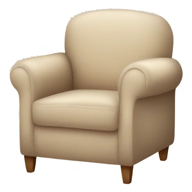 Beige Armchair with Cozy blanket and book sticker