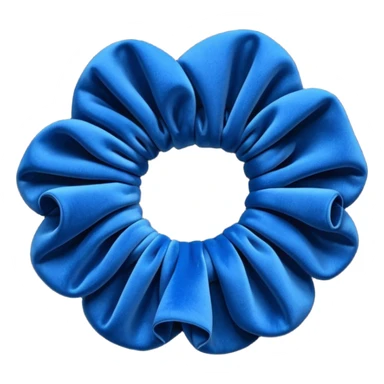 Scrunchie with blue velvet fabric sticker