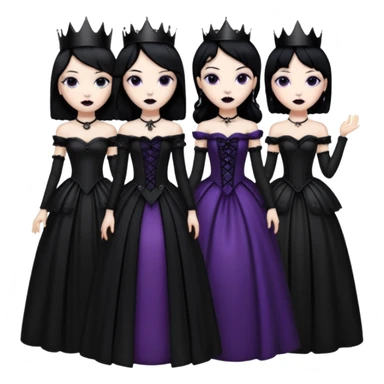 black haired goth princesses sticker