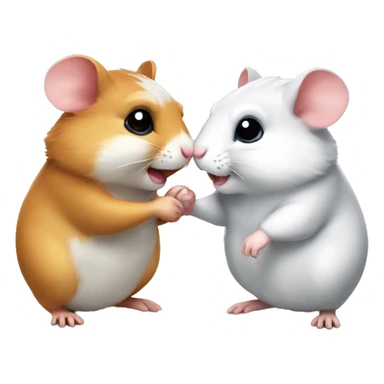 two hamsters giving handshake  sticker