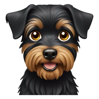 A mainly black dog Yorkshire-terrier/yorky mix sticker