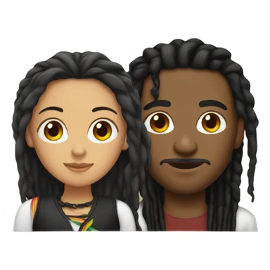 Black guy with dreads and Mexican girl with straight black hair sticker