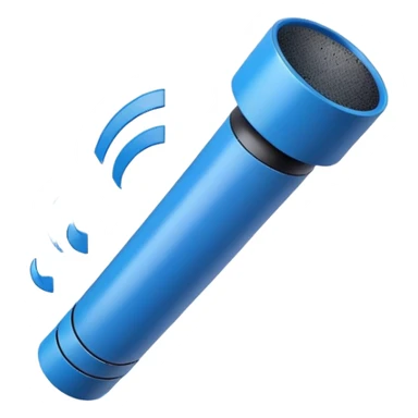 blue loudspeaker in the air without stand sticker