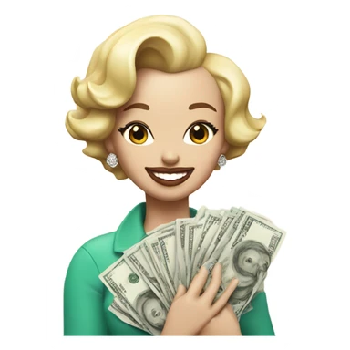 Marilyn Monroe holding money  sticker