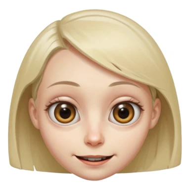 A female where the facial features are subtly distorted in impossible ways, unnatural eye color with veiny eyes, sickly skin texture combined with an unnatural creepy smile, liminal setting that feels wrong, uncanny eerie art style, extremely uncanny, scary femme fatale, bob cut, mole under eye sticker