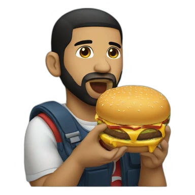 Drake eating a burger sticker