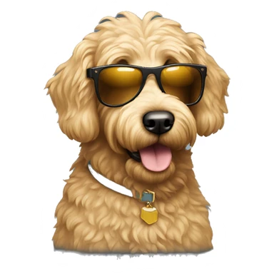 Golden doodle wearing sunglasses sticker