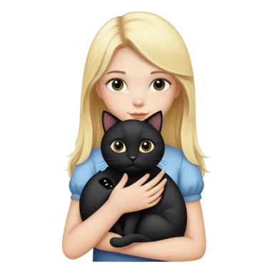 Blonde girl with black cat sticker