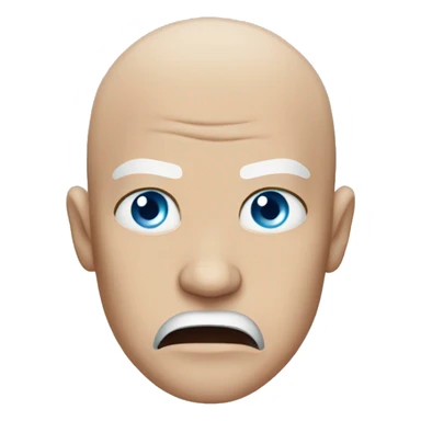 Angry bald boy blue eyes sticker