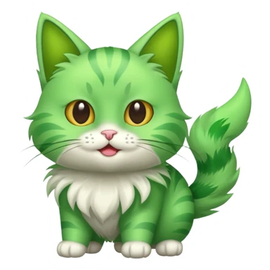 chat volant vert la droite sticker