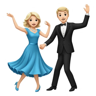 White Man and white woman dancing white sticker